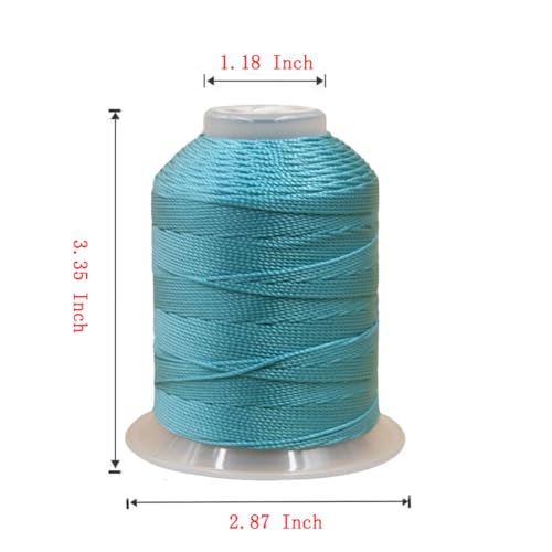 0.8mm 270 Yards Twisted Silk Cord Trim 3-Ply Twine Thread Braided Polyester String for DIY Crafts,Macrame, Pendants,Jewelry,Friendship Bracelets,Necklaces（Turquoise Blue） - color: Turquoise Blue, size: 0.8MM
