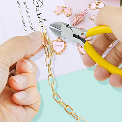 tiggell 20pcs Chain Bracelets Kit Alloy Link with Lobster Clasps for Christmas DIY Women Jewelry Findings Bracelet Making (Gold) - color: Gold