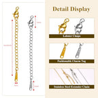 20PCS Gold Plated Necklace Extender for Women 2 Inch Chains Extenders for Necklace Gold and Silver Bracelet Anklet Extension with Charm for Jewelry - color: Large and Small