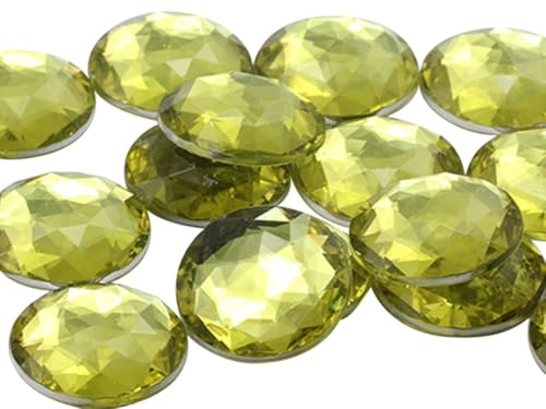 25mm Yellow Jonquil - Yellow H115 Flat Back Round Acrylic Rhinestones Plastic Circle Gems for Costume Making Cosplay Jewels Pro Grade Embelishments - 20 Pieces (Jonquil - Yellow) - color: Jonquil - Yellow