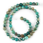 6mm Green Sea Sediment Imperial Jasper Round Gemstone Natural Stone Loose Beads for Jewelry Making Design Crafts 60 Pcs 15 Inch - color: Green, size: 6mm