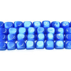 26pcs 10x15mm Blue Cat's Eye Cuboid Stone Gemstone Beads Semi-Precious Craft Supplies for DIY Jewelry Making - color: Cuboid10x15mm Blue