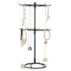 2 Tier Jewelry Display Holder,Retail Spinner Display Stand,Rotating Bracelet Storage Rack,Dressing Table,Black - color: Black 1Pcs