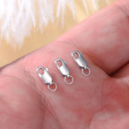 925 Sterling Silver Lobster Clasp for DIY Necklace Bracelet Jewelry Making, Double Spring Clasp with Closed Jump Rings, Necklace Extender Clasp Connector Bracelet Extension (Style 9) - style: Style 9