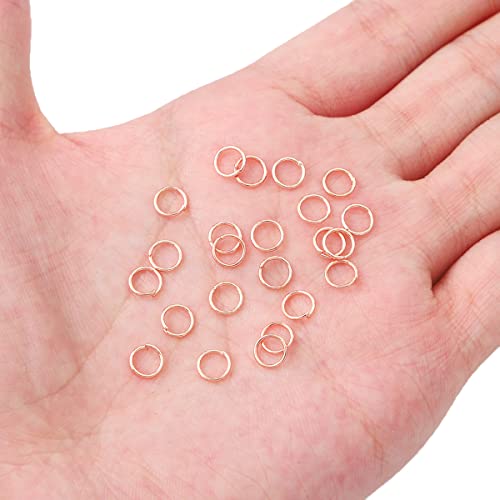 BEADIA Rose Gold Plated Jump Rings Non Tarnish 6mm 400pcs for Jewelry Making Findings - color: Rose Gold, size: 0.7x6mm