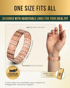 MagnetRX® 3X Strength Copper Bracelet – 99.9% Pure Copper Bracelets for Men with Magnets – Premium Fold–Over Clasp and Adjustable Length with Included Sizing Tool (Stealth) - color: 3X Stealth