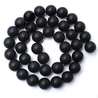 60pcs Natural Matte Black Onyx Gemstone Beads，6mm Frosted Round Loose Stone Beads for Jewelry Making Earring Bracelet Necklace DIY Crafts - color: Black Onyx, size: 6mm