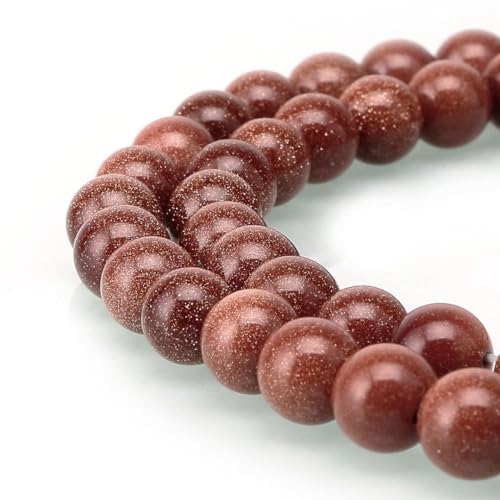 90pcs Adabele Brown Goldstone Sandstone Gemstone 4mm (0.16 Inch) Small Round Beads Gem Stone Spacer for DIY Craft Jewelry Making GS20-4 - color: Brown Goldstone (Imitated Sandstone), size: 4mm (90pcs/1 Strand)