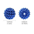40pcs Round Acrylic Berry Beads, 12mm Large Chunky Bubblegum Beads Loose Spacer Ball Bead for Jewelry Making Earrings Necklaces Bracelets DIY Beading Crafts, Blue - color: Blue