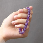 MAIBAOTA Healing Crystal Bracelet for Women Men, 8/4 mm Natural Stone Beaded Bracelets, Jewelry Birthday Gifts, Round Gemstones Stretch Bracelets - color: Purple-Amethyst, size: 8 mm