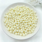 1000Pieces 6MM Acrylic Round Beads Round Acrylic Balls Chunky Beads Smooth Spacer Plastic Pastel Beads Craft Beads for Necklace and Bracelet Making Crafting Supplies(177-cream White) - color: 177-cream white, size: 6MM