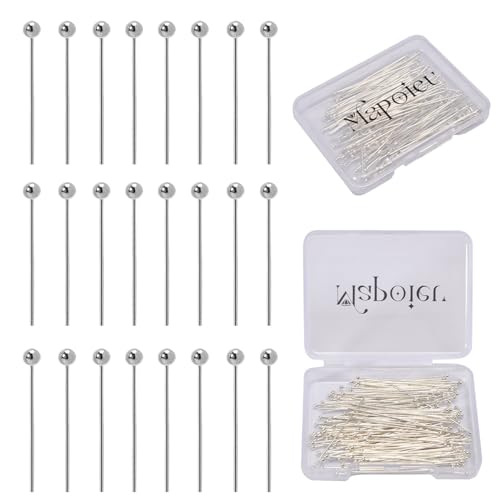 100pcs 50mm 925 Silver Filled Ball Head Pins DIY Crafts Beads Charms Earring Bracelet Jewelry Making Accessories Supplies - color: Silver Ball Pins, size: 50mm