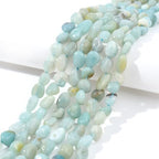 Amazonite Pebble Nugget Oval Free Tumbled Stone 6-8mm Natural Gemstone Loose Beads Approx 15.5 inch for DIY Jewelry Making - color: Amazonite