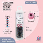 Miyuki Delica Seed Beads – Size 11/0 (1.6 mm), DB0871, Matte Opaque Gray AB, 7.2 g, Approx. 1440 Beads, Made in Japan - color: DB0871 - Matte Opaque Gray AB