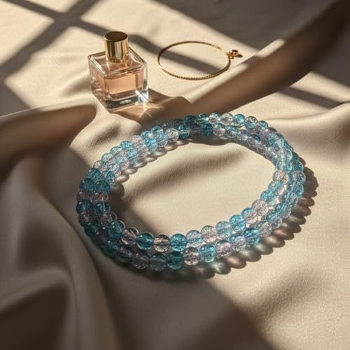 DandS ltd Crackle Lampwork Glass Beads for Jewelry Making, Crystal Blue, Vibrant DIY Bracelets, Necklaces, Beading Supplies & Craft Kits for Handmade Jewelry, 80pcs 0.39 inch (10mm), #J271-10 - color: Crystal-Blue