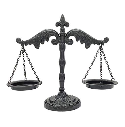 Owlgift Vintage Style Metal Libra Jewelry Display, Scale Tray Cosmetic Organizer, Jewelry Storage, Unique Centerpiece Stand – Black - color: Black