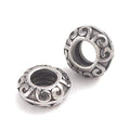 Cheriswelry 10pcs Rondelle 316 Stainless Steel Spacer Beads Antique Silver European Large Hole Beads Charms Mini Loose Crafting Beads 11.2x4.8mm for DIY Earring Bracelet Necklace Jewlery Making - color: Rondelle-316 Stainless Steel