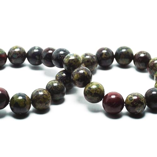 Natural Stone Beads - African Blood Jasper Round Beads for Jewelry Making, 8mm (44-47pcs) - color: African Blood, size: 8mm