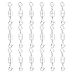 Double Magnetic Necklace Clasps and Closures 18K Gold and Silver Bracelet Extender Jewelry Clasps Converters - color: 18Pcs Silver
