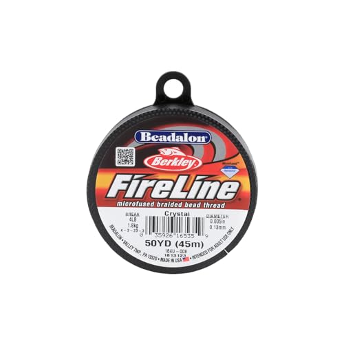 Beadalon FireLine Beading Thread by Berkley, 0.005", Break Strength 4 lb, Crystal, 50 yd - color: Crystal, style: 4 Lb / 50 Yd