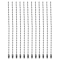 MECCANIXITY Ball Bead Chain Beaded Necklace Chains 5 Inch Adjustable Metal Ball Chains 2.4mm/0.1inch Keychain for Jewelry Making,DIY Craft Projects,Pack of 12(Gray) - color: Gray