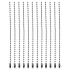 MECCANIXITY Ball Bead Chain Beaded Necklace Chains 5 Inch Adjustable Metal Ball Chains 2.4mm/0.1inch Keychain for Jewelry Making,DIY Craft Projects,Pack of 12(Gray) - color: Gray