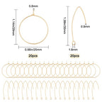 SUNNYCLUE 1 Box 40Pcs 20 Pairs 18K Gold Plated Earring Hooks for Jewelry Making Ear Wires Brass Earring Hooks and Hoop Earrings Making Supplies Jewelry Findings - color: 40pcs Mixed Style 18k Gold Plated Earring Hooks