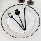 13" Charger Plates - Set of 24 - Clear/Black Round Acrylic Disposable Chargers with Beaded Rim, Ideal for Dinner Party Wedding Bulk Events - color: Clear/Black, size: 13" Charger Plate, 24 Pack