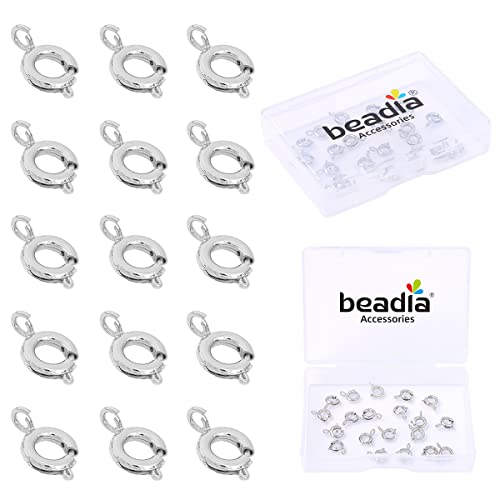 BEADIA Platinum Plated Spring Clasps Non Tarnish 6mm 20pcs for Jewelry Making Findings - color: Spring Clasps Platinum, size: 6mm