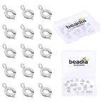 BEADIA Platinum Plated Spring Clasps Non Tarnish 7mm 20pcs for Jewelry Making Findings - color: Spring Clasps Platinum, size: 7mm
