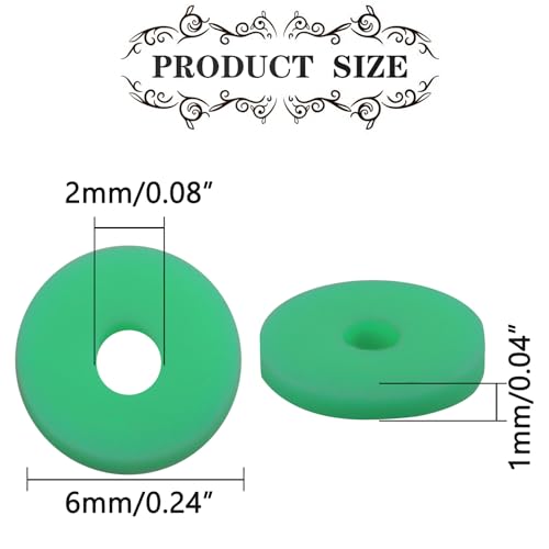 Dark Green Polymer Clay Beads, 6mm Heishi Bead for Jewelry Bracelets Necklace Making 1000PCS - color: Bold green