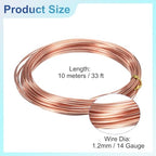 uxcell 99.99% 16 Gauge 1.2mm Pure Copper Wire 10m/33 ft Soft Craft Copper Wire Tarnish Resistant Jewelry Wire for Jewelry Making Beading DIY Crafts Supplies, Copper - size: 16 Gauge 1.2mm