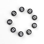 Song Xi 1200pcs Black Round Acrylic Alphabet Beads - White Letter Beads 4x7mm for Bracelets and Jewelry Making Key Chains - color: 1200pcs black white letter