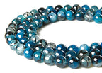 100pcs 10mm Blue Dragon Vein Agate Beads Natural Gemstone Beads Round Loose Beads for Jewelry Making - color: Blue Dragon Vein Agate, size: 10mm