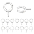 16Pcs 925 Sterling Silver Screw Eye Peg Bails Cup Pearl Peg Bails Eyelet Hooks Eye Screws Connectors for Jewelry Making Adult DIY Half Drilled Beads Craft 9x6x1mm