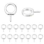 16Pcs 925 Sterling Silver Screw Eye Peg Bails Cup Pearl Peg Bails Eyelet Hooks Eye Screws Connectors for Jewelry Making Adult DIY Half Drilled Beads Craft 9x6x1mm