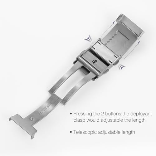 TACTICAL FROG Watch Clasps Stainless Steel Watchband Milled Clasp Folding Deployment Clasp Replacement for Watch Strap 18mm/20mm/22mm - color: Sliver / 18mm