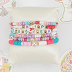 Twinfree Bohemia Beaded Bracelet for Women, Polymer Clay Stretch Bracelets - color: color 44