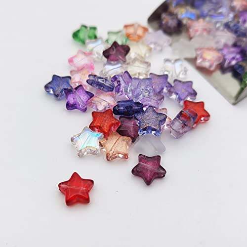 INSPIRELLE 100pcs Star Crystal Glass Spacer Beads for Jewelry Bracelet Necklace Making, 9.5mm - color: Stars