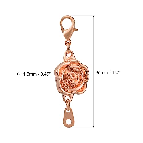 uxcell 12Pcs Jewelry Clasps, Rose Clasps Locking Closures with Lobster Clasps for Bracelet Necklace Jewelry Making, Rose Gold - color: Rose Gold