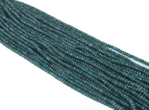 Perlin Agate & Jasper Gemstone Strand Beads 4 mm Rondelle 110 Pieces Jewellery Beads Semi-Precious Stone for Jewellery Necklace Bracelet Earrings (Indian Sapphire) - color: Indian Sapphire