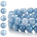 HAAMIIQII 6mm Natural Blue Aquamarine Beads Round Gemstone Loose Beads for Jewelry Making 2 Strands (120-130pcs) - color: Blue Aquamarine, size: 6mm (120-130pcs)