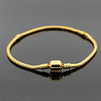 RUBYCA 5pcs 6.7" Gold Color Clasp European Snake Chain Charm Bracelet fit Charm Beads DIY - color: Gold, size: 17 CM