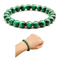 Handmade 8mm Beaded Bracelets For Men Protection Bracelet For Women Chakra Feng Shui Stretchy Handmade Lucky Money Stretchy Crystal Bracelets Best Gifts - color: Simulated Green Tiger