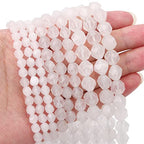 BEADIA Faceted Natural White Agate Stone Round Beads 8mm 36cm/Strand for Jewelry Making - color: White Agate, size: 8mm