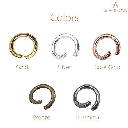 BEADNOVA 8mm Open Jump Rings Rose Gold Jump Rings for Jewelry Making and Keychains (300Pcs) - color: Rose Gold, size: 8mm