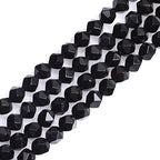 GEM-Inside Natural 6mm Black Agate Gemstone Loose Beads Faceted Cambay Crystal Energy Stone Power for Jewelry Making 15" - color: Black Agate, size: 6mm