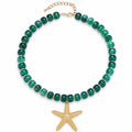 Chunky Beaded Starfish Shell Necklace for Women Colorful Boho Summer Chain Choker Beach Necklace with Acrylic Beads Trendy Chunky Jewelry Gifts - color: XL005F-02