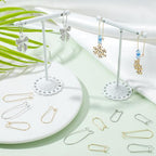 1 Box 120Pcs 6 Style Silver Kidney Earring Hooks Stainless Steel Earring Findings Bulk U Shaped Real 18K Gold Plated Ear Wires Long Teardrop Dangle Earring Wires for Jewelry Making Supplies - color: Gold, Stainless Steel Silver
