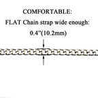 HAHIYO Purse Chain Strap 7.9 inches Bright Silver for Shoulder Cross Body Sling Purse Handbag Clutch Replacement Comfortable Flat 0.4' Wide Enough 2.4mm Extra Thick Metal 1 Pack - size: Bright Silver 7.9 inches